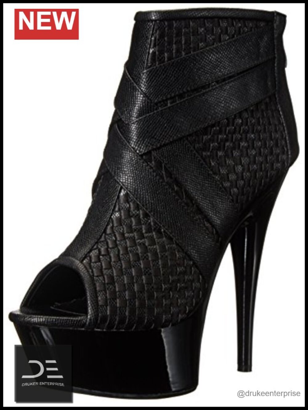 Women's Stiletto Heel Ankle Bootie Open Toe Zipper